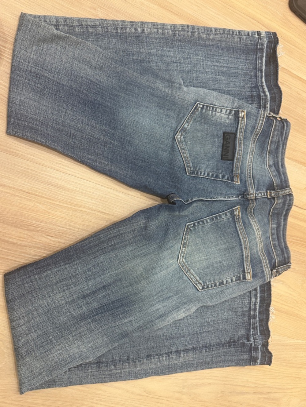 GANNI Women's Light low waist Blue Bootcut Jeans 25 brand new